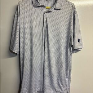 Men’s XL Peter Millar Summer Comfort Golf Polo Shirt Blue Anchor Print